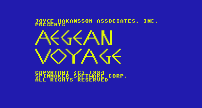 Aegean Voyage Title Screen